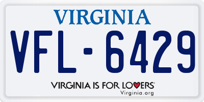 VA license plate VFL6429