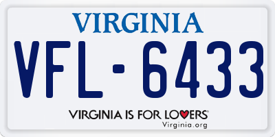VA license plate VFL6433
