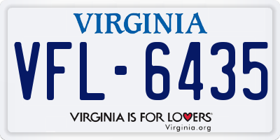 VA license plate VFL6435