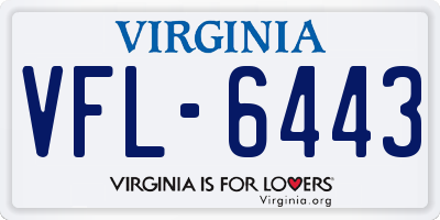 VA license plate VFL6443