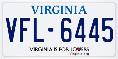 VA license plate VFL6445