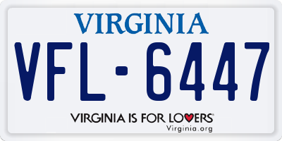 VA license plate VFL6447