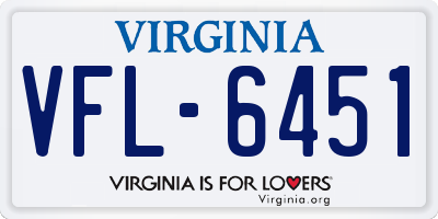 VA license plate VFL6451