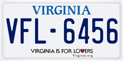 VA license plate VFL6456