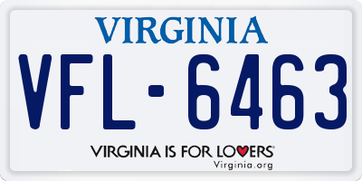 VA license plate VFL6463