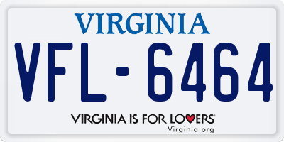 VA license plate VFL6464