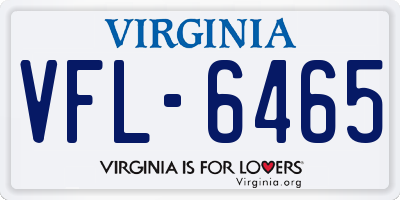VA license plate VFL6465