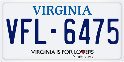 VA license plate VFL6475