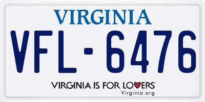 VA license plate VFL6476