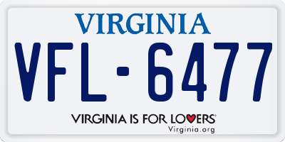 VA license plate VFL6477