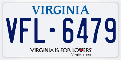 VA license plate VFL6479