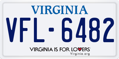VA license plate VFL6482