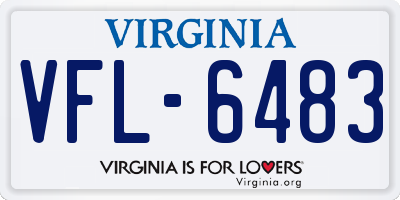 VA license plate VFL6483