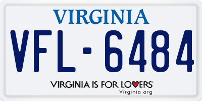 VA license plate VFL6484