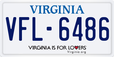 VA license plate VFL6486