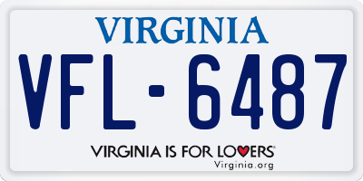 VA license plate VFL6487