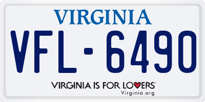 VA license plate VFL6490