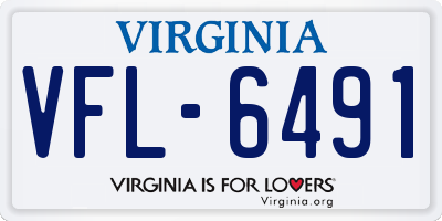 VA license plate VFL6491