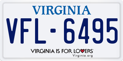 VA license plate VFL6495