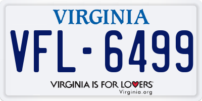 VA license plate VFL6499
