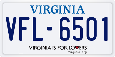 VA license plate VFL6501