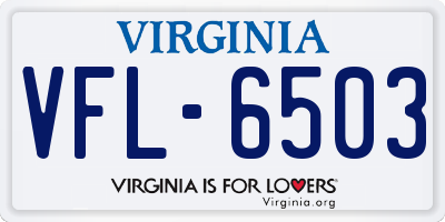 VA license plate VFL6503