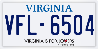 VA license plate VFL6504