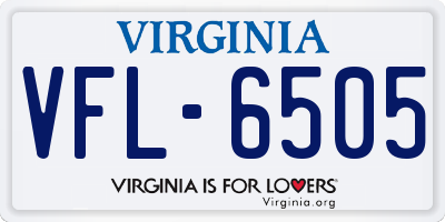 VA license plate VFL6505