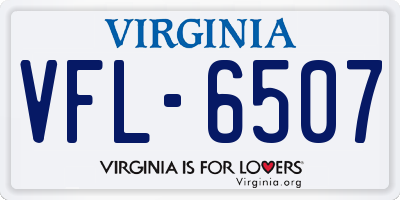 VA license plate VFL6507