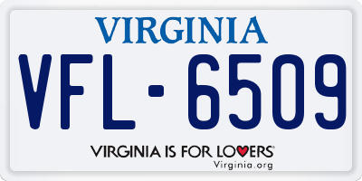 VA license plate VFL6509