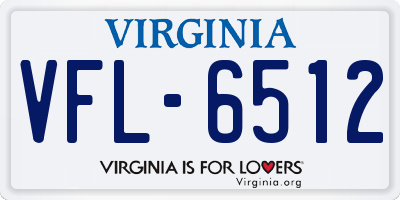 VA license plate VFL6512
