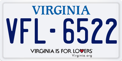 VA license plate VFL6522