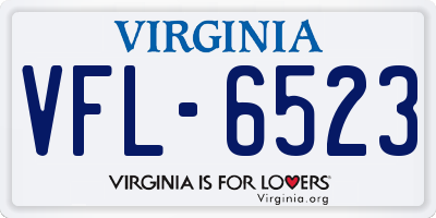 VA license plate VFL6523