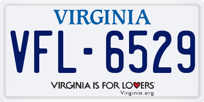 VA license plate VFL6529