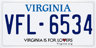 VA license plate VFL6534
