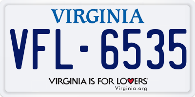 VA license plate VFL6535