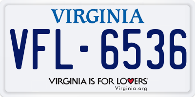 VA license plate VFL6536