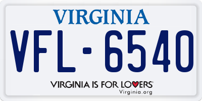 VA license plate VFL6540