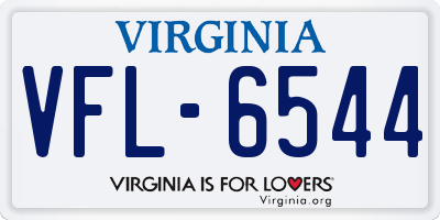 VA license plate VFL6544
