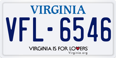VA license plate VFL6546