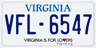 VA license plate VFL6547