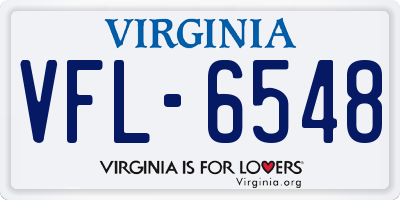 VA license plate VFL6548