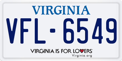 VA license plate VFL6549
