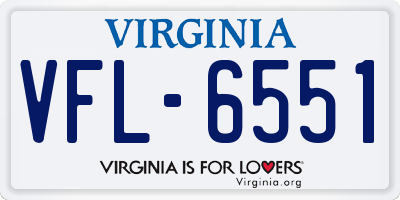 VA license plate VFL6551