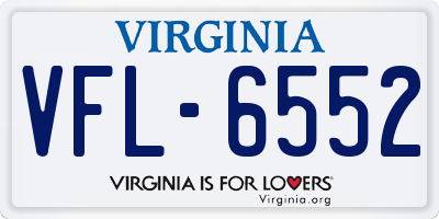 VA license plate VFL6552