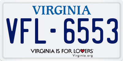 VA license plate VFL6553