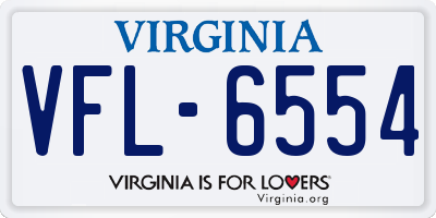 VA license plate VFL6554