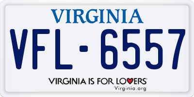 VA license plate VFL6557