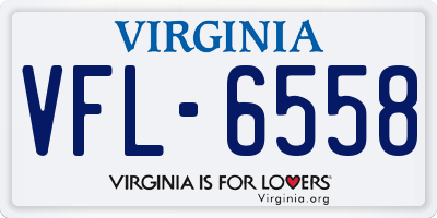 VA license plate VFL6558