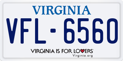 VA license plate VFL6560